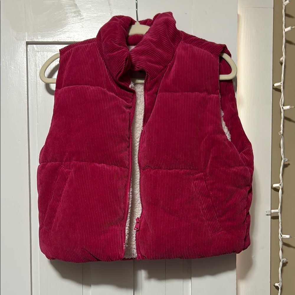 Red Corduroy Puffer Vest